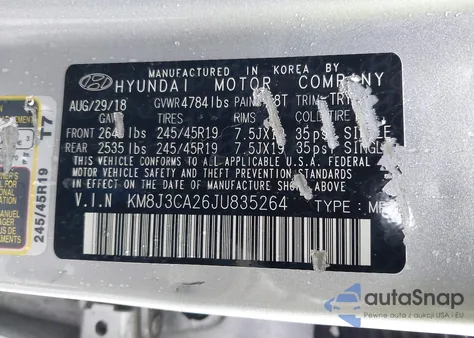 2018 Hyundai Tucson Limited from USA, damaged, VIN KM8J3CA26JU835264